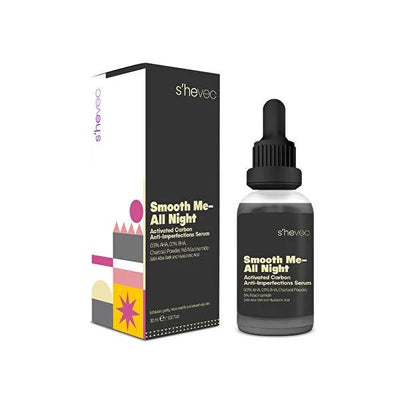She Vec KšmŸr Serum: Charcoal Acne Serum for Oily Skin - Minimize Pores, Mattify, Exfoliate & Repair Skin Barrier