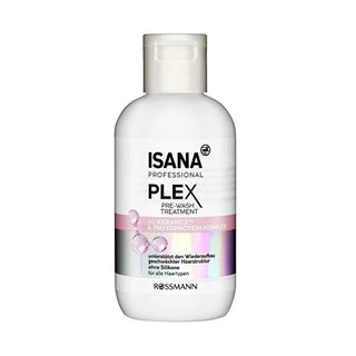 Isana Professional Plex Pre-Wash Hair Care - Vegan, Dermatologically Tested, 3.38 fl oz Isana Professional Plex Pre-Wash Hair Care - Vegan & Dermatologically Tested pre-wash hair care, vegan hair product, dermatologically tested hair care, hair breakage reduction, hair elasticity improvement, Isana Professional Plex, hair nourishment, cruelty-free hair care, hair strengthening, phytoprotein complex, rice protein, soy protein, wheat protein, all hair types, sensitive scalp friendly, hair care routine, vegan 