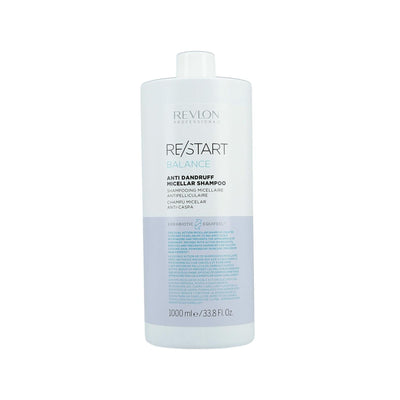 Revlon Restart Balance Anti-Dandruff Micellar Shampoo - 1000ml - Gentle Cleanse, Itch Relief, Flaky Scalp Solution