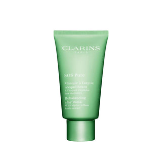 Clarins SOS Purete Clay Mask: Balancing Oil Control & Pore Minimizing Face Mask for Oily/Combination Skin - 2.54 fl oz Clarins Clay Mask: Oil Control & Pore Minimizing - 2.54 fl oz Clarins clay mask, balancing face mask, oil control mask, pore minimizing mask, skin purifying mask, clay mask for oily skin, Clarins SOS Purete, face mask for combination skin, blemish control mask, retail size clay mask, clay mask, face mask, oily skin, combination skin, pore minimizing, oil control, purifying, blemish control,