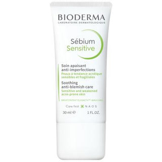 Bioderma Sebium Sensitive 30 Ml - Sensitive Skin Care for Acne-Prone Skin, Hypoallergenic & Fragrance-Free