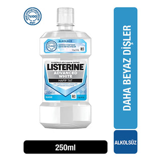 listerine advanced white mouthwash 250 ml bottle, listerine mouthwash advanced white pouring into a glass, listerine advanced white mouthwash close-up view Listerine Advanced White Mouthwash - Effective Teeth Whitening for Oral Health | 250 ml Listerine Advanced White Mouthwash - 250 ml listerine, mouthwash, teeth-whitening, oral-health, whitening-mouthwash, alcohol-based, breath-freshener, dental-care, fluoride, ai-generated