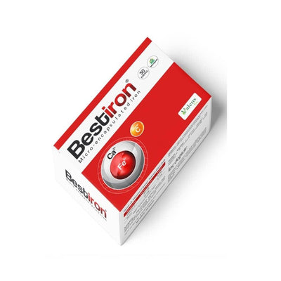 Bestiron Microencapsulated Iron and Vitamin C Supplement - 30 Capsules for Enhanced Absorption and Immune Support