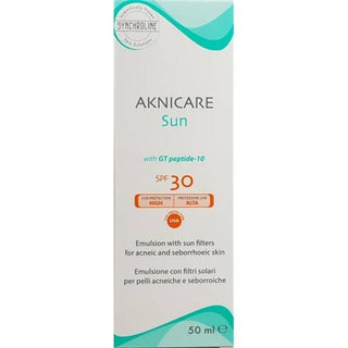 Synchroline Aknicare Sun SPF 30: Oil-Free Sunscreen for Acne-Prone & Sensitive Skin - Non-Comedogenic Facial Sun Protection, Prevents Breakouts Synchroline Aknicare SPF30: Acne-Friendly Sunscreen - Oil-Free sunscreen for acne, acne sunscreen SPF 30, non comedogenic sunscreen, oil free sunscreen, sunscreen for oily skin, Aknicare Sun SPF 30, sun protection acne prone skin, sensitive skin sunscreen, facial sunscreen for acne, sunscreen, SPF 30, acne prone skin, oily skin, sensitive skin, non-comedogenic, oil-