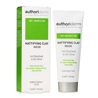 Authoriderm Clay Mask for Oily & Combination Skin: Natural Pore Tightening, Blackhead & Blemish Reduction - Mattifying Oil Control Face Mask Authoriderm Clay Mask: Oily Skin, Blackhead & Blemish Control clay mask for oily skin, clay mask for combination skin, blackhead removal mask, blemish reduction mask, pore tightening mask, natural clay mask, Authoriderm clay mask, mattifying clay mask, zinc oxide clay mask, oil control face mask, clay mask, oily skin, combination skin, blackhead removal, blemish reduct