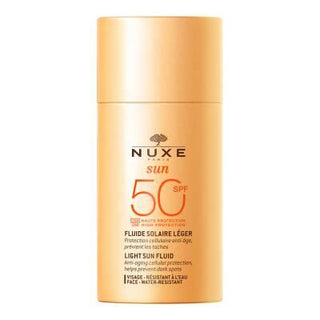 Nuxe Sun SPF 50 Facial Sunscreen: Lightweight Anti-Aging Sun Protection for Face, Water Resistant - 50ml Nuxe Sun SPF 50: Anti-Aging Facial Sunscreen SPF 50 sunscreen, facial sunscreen, sun protection, anti-aging sunscreen, water resistant sunscreen, lightweight sunscreen, sunscreen for face, sunscreen for normal skin, sunscreen for combination skin, sunscreen, face sunscreen, broad spectrum sunscreen, non-greasy sunscreen, Tahitian Gardenia, Vanilla, sun protection for face, anti-aging, skincare, beauty, p