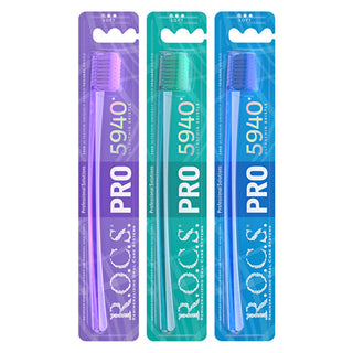ROCS PRO 5940 Soft Toothbrush - Gentle Bristles | Adult Use