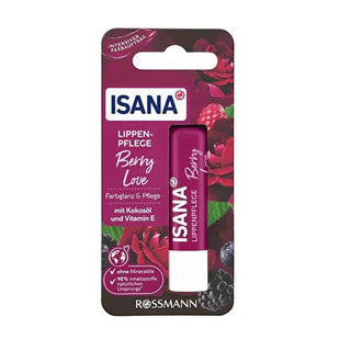 Isana Lip Balm - Berry Love, Natural Moisturizer for Dry Lips, Vegan & Dermatologically Tested Isana Berry Love Lip Balm - Natural & Vegan Lip Care lip balm, vegan lip care, natural lip moisturizer, dermatologically tested cosmetics, FSC-certified packaging, coconut oil lip balm, shea butter lip balm, vitamin E lip balm, cruelty-free cosmetics, sustainable beauty products, natural lip care, vegan beauty products, eco-friendly cosmetics, lip care for dry lips, sensitive skin friendly, berry scented lip balm