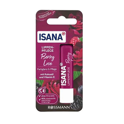 Isana Lip Balm - Berry Love, Natural Moisturizer for Dry Lips, Vegan & Dermatologically Tested