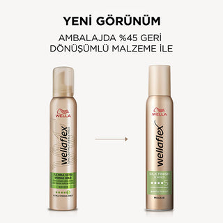 Wella Wellaflex: Ultra Strong Hold & Silky Finish Hair Mousse - 24H Lasting, Vegan, UV Protection - Non-Sticky Styling for Dry Hair Wella Hair Mousse: Ultra Strong Hold, Vegan & UV Protection hair mousse, ultra strong hold hair mousse, vegan hair mousse, UV protection hair mousse, long lasting hair hold, non-sticky hair mousse, hair styling mousse, Wella hair mousse, hair styling, hair care, vegan hair products, UV protection, strong hold, non-sticky, all hair types, dry hair, damaged hair, 24 hour hold, wo
