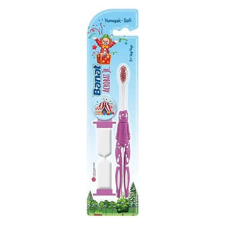 Banat Children's Toothbrush Acrobat Junior with 2-Minute Timer - Soft Bristles for Kids Oral Hygiene Banat Kids Toothbrush - Soft Bristles & 2-Minute Timer children's toothbrush, kids toothbrush, manual toothbrush for kids, soft bristle toothbrush, toothbrush with timer for kids, oral hygiene for children, kids oral care, Banat, Acrobat Junior, gentle toothbrush, fun toothbrush, effective oral care