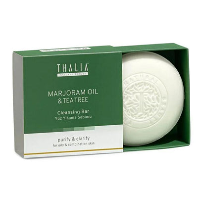 Thalia Marjoram & Tea Tree Oil Skin Care Soap Bar - Natural Cleansing for Oily & Combination Skin, Pore Cleansing, Facia