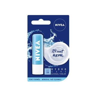 Nivea Lip Stick Hydro Care SPF15 - 24 Hour Moisturizing Lip Care with Sun Protection Nivea Lip Stick Hydro Care SPF15 - Moisturizing Lip Care Nivea Lip Stick, Hydro Care SPF15, Lip Care with SPF, Moisturizing Lip Product, Sun Protection for Lips, Lip Care, Cosmetics, Skincare, Nivea, Lip Moisturizer, SPF15, Sun Protection, Dry Lip Relief