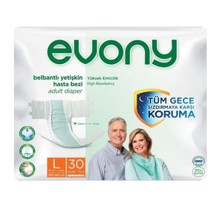 Evony Large Adult Diapers with Belt - Comfortable, Leak-Proof Incontinence Care for Adults - 30 Count Evony Large Adult Diapers - Comfortable & Leak-Proof Adult diapers, Incontinence care products, Large size adult diapers, Comfortable adult incontinence products, Evony adult diapers, Incontinence solutions, Caregiver essentials, Elderly care products, Mobility aid products, Discreet incontinence products, Soft adult diapers, Leak-proof diapers