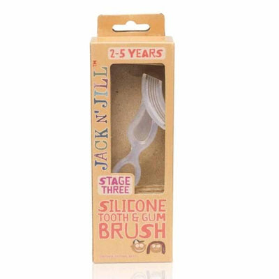 Jack and Jill Silicone Baby Toothbrush & Gum Massager: Dual-Sided Infant Teether Toothbrush for Gentle Oral Hygiene, BPA