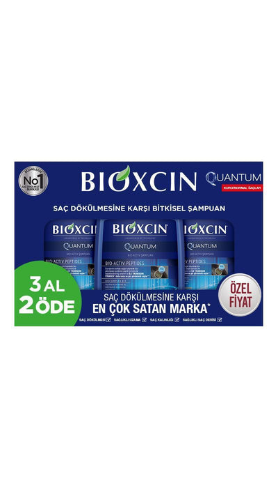Bioxcin Quantum Volumizing Shampoo 3-Pack: Boost Hair Volume for Dry & Normal Hair - Natural Hair Thickening Formula