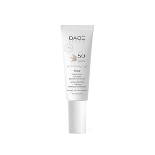Babe Fluid SPF50 Sunscreen: Anti-Aging Formula, Broad Spectrum Protection, Lightweight, Protects from Sun Damage (50ml) Babe SPF50 Sunscreen: Healthy Aging & Broad Spectrum Protection SPF50 sunscreen, anti-aging sunscreen, fluid sunscreen, broad spectrum sunscreen, sun protection skincare, healthy aging skin protection, sunscreen for face, high SPF sunscreen, sunscreen, sunblock, facial sunscreen, daily sunscreen, UVA protection, UVB protection, non-greasy sunscreen, lightweight sunscreen, travel sunscreen,