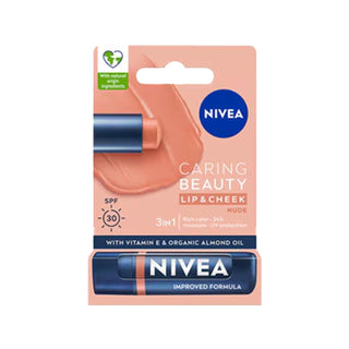 Nivea Lip and Cheek Balm - Tinted SPF30 Protection for Lips & Cheeks - Compact Multi-Purpose Beauty Nivea Lip & Cheek Balm - SPF30 Tinted Moisturizer Nivea Lip Balm, Tinted Cheek Balm, SPF30 Lip Care, Multi-purpose Beauty Product, Compact Lip and Cheek Tint, Lip Care, Cheek Care, Sun Protection, Travel-friendly Beauty, Dual-use Cosmetic, Moisturizing Lip Balm, Tinted Lip Balm, Compact Beauty Products, Nivea Beauty Products, SPF30 Protection, Beauty Essentials