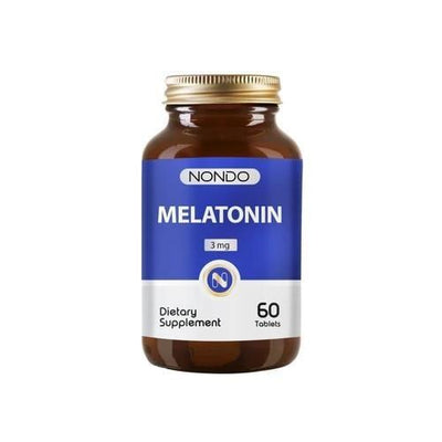 Nondo Melatonin 3mg - 60 Tablets for Natural Sleep Aid & Sleep Cycle Regulation - Fall Asleep Faster & Improve Sleep Qua