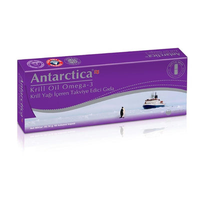 Antarctica Krill Oil Omega-3 Supplement - 60 Capsules, Rich in Astaxanthin & Omega-3 for Heart & Brain Health