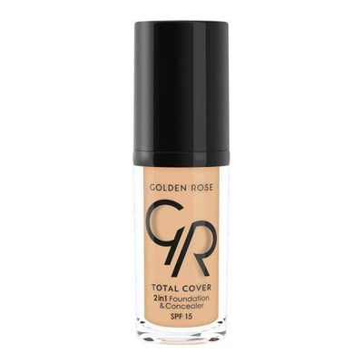 Golden Rose Total Cover 11 Nude 2-in-1 Foundation & Concealer: Full Coverage, Oil-Free, Blemish & Dark Circle Concealer,