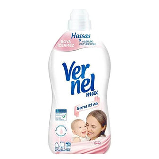 Vernel Maksimum Yumuşatıcı Sensitive Fabric Softener for Sensitive Skin - 48.7 fl oz Vernel Sensitive Fabric Softener - Gentle & Soft fabric softener for sensitive skin, dermatologically tested fabric softener, hypoallergenic fabric softener, ECARF recommended fabric softener, concentrated fabric softener, gentle fabric softener, baby fabric softener, Vernel, Maksimum Yumuşatıcı Sensitive, softener for sensitive skin, allergy-friendly fabric softener
