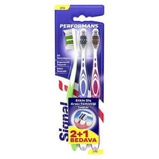 Signal Toothbrush Performance 2+1 - Deep Cleaning Manual Toothbrush with Tongue Cleaner Signal Toothbrush Performance 2+1 - Deep Cleaning Manual Toothbrush manual toothbrush, toothbrush with tongue cleaner, deep cleaning toothbrush, Signal toothbrush, oral hygiene products, oral care, toothbrush, dental hygiene, healthy smile, clean teeth, fresh breath