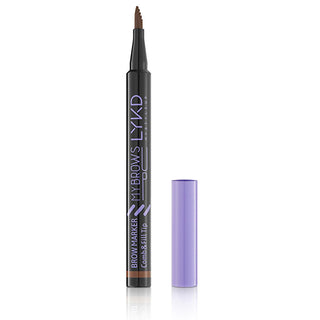 lykd comb and fill brow pencil mahogany front view, lykd comb and fill brow pencil mahogany swatch, lykd comb and fill brow pencil mahogany angled view LYKD Comb & Fill Brow Pencil 151 Mahogany - Pigmented Formula for Makeup Enthusiasts & Beauty Professionals LYKD Comb & Fill Brow Pencil - Mahogany brow-pencil, lykd, makeup, beauty, pigmented, filling, natural-look, brow-enhancement, ai-generated, mahogany