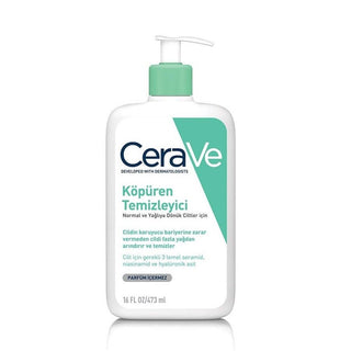 CeraVe Foaming Cleanser for Normal to Oily Skin - Gentle, Non-Comedogenic, Fragrance-Free - 16 fl oz CeraVe Foaming Cleanser - Gentle, Non-Comedogenic CeraVe Foaming Cleanser, gentle skin cleanser, normal to oily skin care, non-comedogenic cleanser, fragrance-free skin care, skincare for sensitive skin, face and body cleanser, ceramide cleanser, hyaluronic acid cleanser, niacinamide cleanser