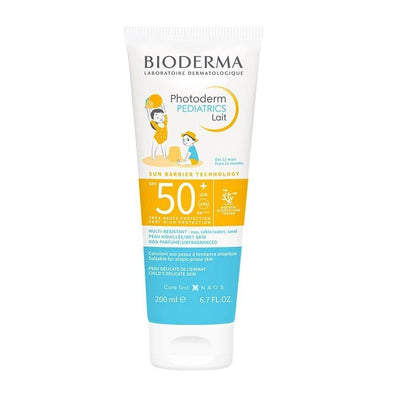 Bioderma Photoderm Pediatrics Lait SPF50+ Sunscreen Lotion for Children - Water Resistant, Dermatologically Tested, 6.76