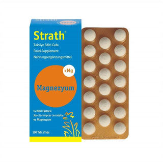 Strath Magnezyum Magnesium Supplement with 14 Herbal Extracts & Brewer's Yeast - 100 Tablets Strath Magnezyum Magnesium Supplement 100 Tablets Magnesium supplement, Herbal extract dietary supplement, Brewer's yeast nutritional supplement, Strath Magnezyum, Magnesium tablets, Dietary Supplement, Health and Wellness, Natural Supplements, Magnesium deficiency, Herbal extracts, Brewer's yeast, Nutritional supplement, Health-conscious individuals, Wellness products