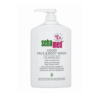Sebamed Liquid Face & Body Wash - Gentle, pH 5.5 Cleanser for Sensitive Skin, Soap-Free, 33.81 fl oz Sebamed Liquid Face & Body Wash - pH 5.5 Gentle Cleanser Sebamed Face and Body Wash, Liquid Face and Body Cleanser, pH 5.5 Face Wash, Soap-free Body Wash, Gentle Skin Cleanser, Sensitive Skin Care, Moisturizing Body Wash, Biologically Deodorizing, Sebamed Liquid Cleanser, Face and Body Care, Natural pH Cleanser, Hydrating Face Wash, Gentle Cleansing, Sensitive Skin Products