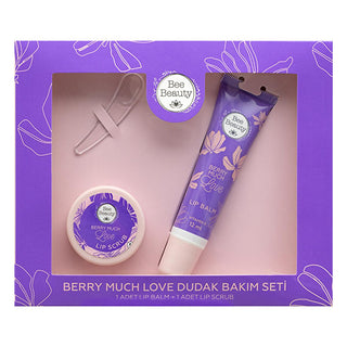Bee Beauty Berry Much Love: Strawberry Lip Care Set - Exfoliating Lip Scrub & Vitamin E Lip Balm for Dry Lips Treatment Bee Beauty Strawberry Lip Care Set: Exfoliate & Hydrate lip care set, strawberry lip balm, lip scrub, exfoliating lip treatment, moisturizing lip balm, dry lips treatment, berry lip care, vitamin E lip balm, strawberry lip scrub, lip balm, lip exfoliation, lip hydration, fruity lip balm, strawberry scent, lip care, beauty, personal care, gifts for her, lip treatment, dry lips, chapped lips