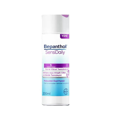 Bepanthol SensiDaily: Gentle Dry & Atopic Skin Cleansing Gel - pH Balanced, Prebiotic, Fragrance-Free for Face & Body (2