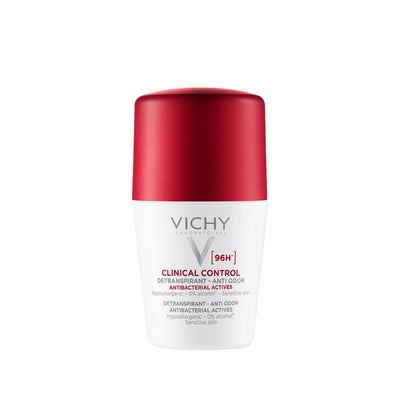 Vichy Clinical Control Antiperspirant Roll-On for Excessive Sweating - 50ml, Long-Lasting Dryness