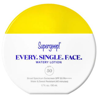 Every. Single. Face. Sunscreen SPF 50: Watery, Lightweight, Vegan & Cruelty-Free - Blue Light & Pollution Protection Every. Single. Face. SPF 50 Sunscreen: Watery, Vegan, Lightweight sunscreen SPF 50, watery sunscreen, vegan sunscreen, cruelty-free sunscreen, sunscreen for face, lightweight sunscreen, non-comedogenic sunscreen, sun protection, blue light protection sunscreen, pollution protection sunscreen, sunscreen, SPF 50, water resistant sunscreen, face sunscreen, skin care, cress sprout extract, wild b
