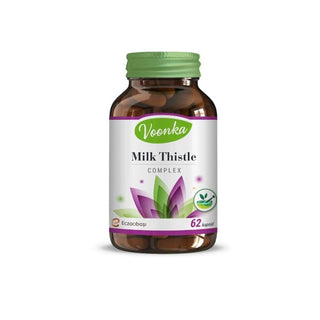 Voonka Milk Thistle Complex 62 Capsules - Natural Liver Support Supplement Voonka Milk Thistle Complex 62 Capsules - Liver Support dietary supplement, milk thistle complex, liver support, herbal extract, silymarin, detoxification, natural health product, wellness, health supplements, liver health, antioxidant, Voonka