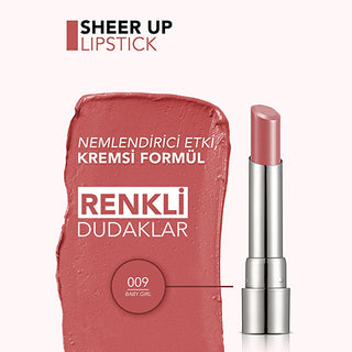 Flormar Sheer Up Baby Girl: Moisturizing Semi-Transparent Rose Lipstick for Natural, Glossy Lips - Hydrating, Lightweight Formula Flormar Sheer Up: Moisturizing Rose Lipstick for Natural Glossy Lips sheer lipstick, moisturizing lipstick, natural lipstick, glossy lipstick, semi-transparent lipstick, baby girl lipstick, rose lipstick, Flormar sheer up, hydrating lipstick, lipstick, sheer lip color, hydrating lip color, natural makeup, glossy finish, semi-transparent color, baby girl color, rose color, Flormar