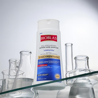 Bioblas Anti-Dandruff Shampoo with Zinc and Menthol for Hair Loss Treatment - 12.18 fl oz Bioblas Anti-Dandruff Shampoo with Zinc & Menthol anti-dandruff shampoo, Zinc shampoo, Menthol shampoo, hair loss treatment, scalp soothing shampoo, daily use shampoo, dandruff relief, scalp care, hair care, Bioblas, shampoo for hair loss, scalp irritation relief