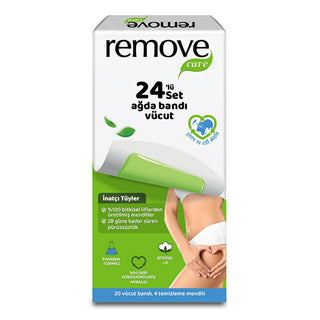 Remove Care Wax Strips for Body Hair Removal - Easy, Dermatologically Tested, 24-Piece Set for Arms and Legs Remove Care Wax Strips - Easy Hair Removal for Arms & Legs body wax strips, hair removal for arms and legs, dermatologically tested wax strips, easy hair removal, wax strips for sensitive skin, hair removal wax, wax strips, body hair removal, smooth skin, hair-free skin, beauty products, personal care, grooming