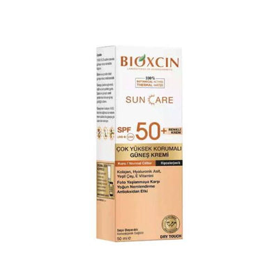 Bioxcin Tinted Sunscreen SPF50+ for Dry/Normal Skin: High UVA/UVB Protection, Moisturizing, Natural Coverage, Non-Greasy