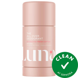 Luna Daily Hydrating All Over Natural Deodorant Stick: Extra Strength, Aluminum-Free, Non-Staining, pH Balanced for Sensitive Skin & Total Body Freshness Luna Daily Natural Deodorant: Aluminum-Free, Non-Staining natural deodorant, aluminum free deodorant, deodorant for sensitive skin, all over body deodorant, non staining deodorant, hydrating deodorant stick, pH balanced deodorant, odor neutralizing deodorant, deodorant with hyaluronic acid, deodorant with prebiotics, sensitive skin, natural skincare, body 