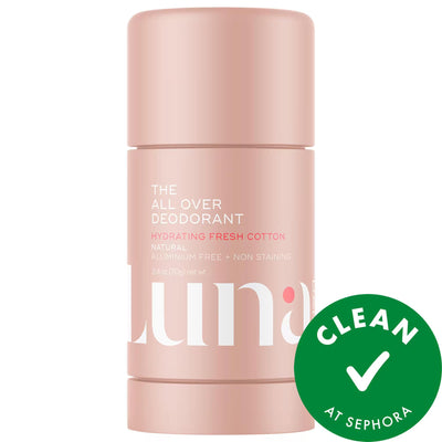 Luna Daily Hydrating All Over Natural Deodorant Stick: Extra Strength, Aluminum-Free, Non-Staining, pH Balanced for Sens