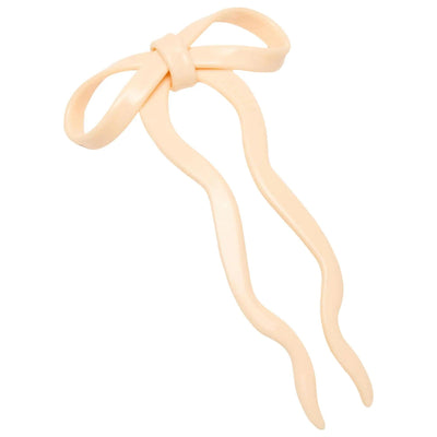 Cream Bow Hair Pin: Secure Your Bun with this Cute, Sustainable & Stylish Acetate Hair Accessory Suitable for All Hair T