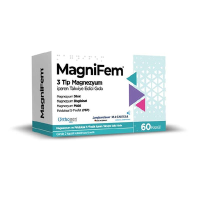 MagniFem Magnesium Supplement with Vitamin B6 - 60 Capsules for Overall Health and Wellness