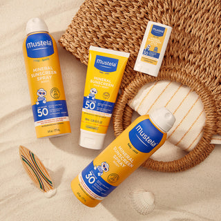 Mustela Very High Protection Sun Lotion SPF50+ - Waterproof Baby Sunscreen Lotion for Sensitive Skin, 1.35 fl oz