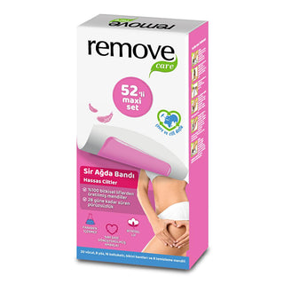 Remove Care Maxi Set: Sensitive Skin Wax Strips for Face, Body, Bikini - 52 Count | Long Lasting, Easy to Use Hair Removal Remove Care Wax Strips: Sensitive Skin Hair Removal - 52 Count wax strips, hair removal wax, sensitive skin wax, body wax strips, face wax strips, bikini wax strips, underarm wax strips, easy to use wax, long lasting hair removal, wax strips with cleansing wipes, hair removal, waxing, sensitive skin, body wax, face wax, bikini wax, underarm wax, easy wax, long lasting hair removal, clea