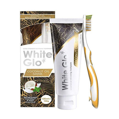 White Glo Whitening Toothpaste with Coconut Oil - Natural Oral Care for Whiter Teeth, 4.06 fl oz