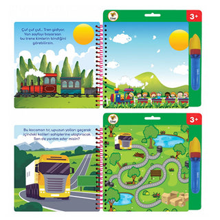 Lino Magic Water Painting Book for Toddlers: Reusable, Mess-Free Coloring Fun - Kids Travel Activity, Sihirli Boyama Kitabi Lino Magic Water Book: Reusable, Mess-Free Kids Coloring water painting book, magic coloring book, reusable coloring book, mess-free coloring, toddler art supplies, kids travel activity, water reveal book, sihirli boyama kitabi, coloring book, magic book, reusable toy, mess-free art, toddler activity, travel toy, water coloring, art supplies, kids crafts, creative play, educational toy