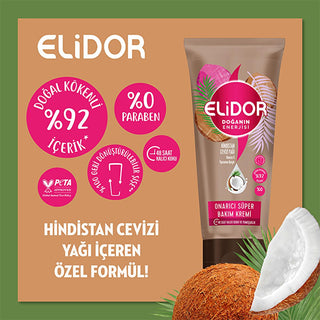 elidor coconut oil super hair care cream, nourishing hair treatment with coconut oil Elidor Coconut Oil Super Hair Care Cream - Nourishing Formula for Healthy Hair | 5.7 fl oz Elidor Coconut Oil Super Hair Care Cream - Nourishing Treatment elidor, coconut-oil, hair-care, super-care-cream, natural-ingredients, moisturizing, peta-approved, recyclable-packaging, ai-generated, healthy-hair